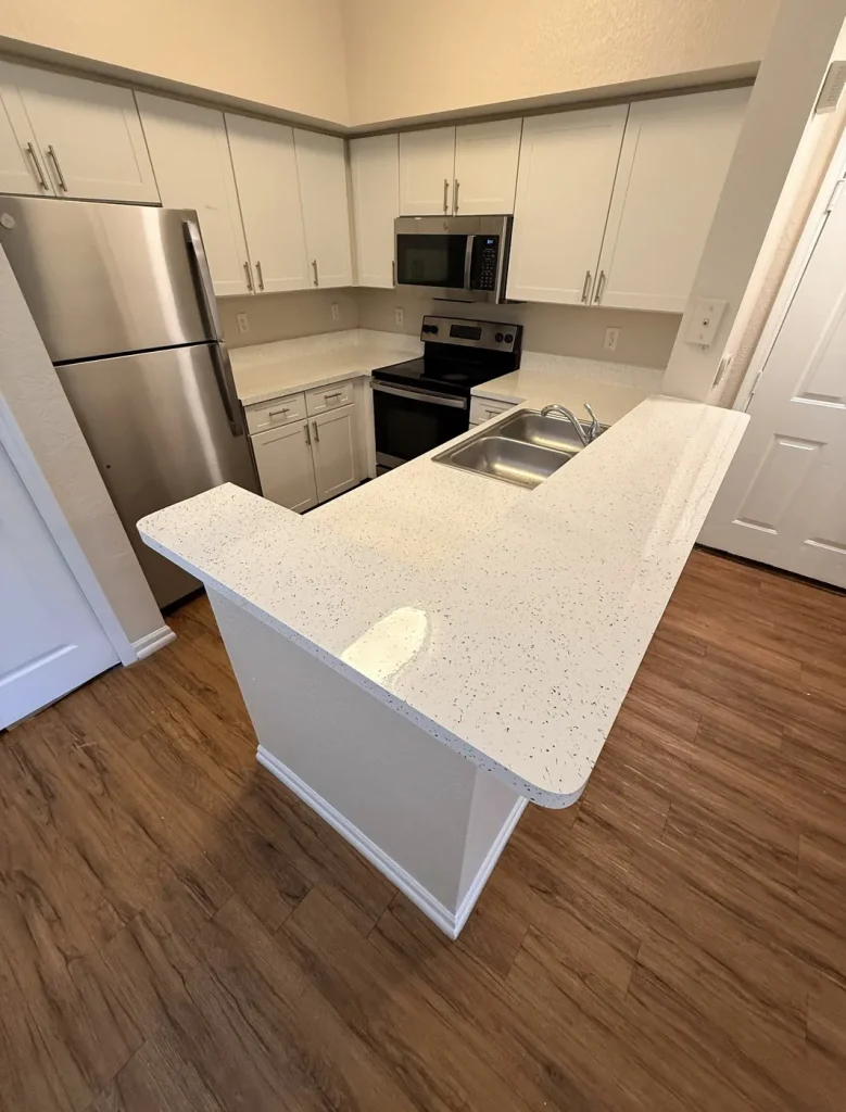 Kitchen countertop refinishing by Narbra Maintenance Inc